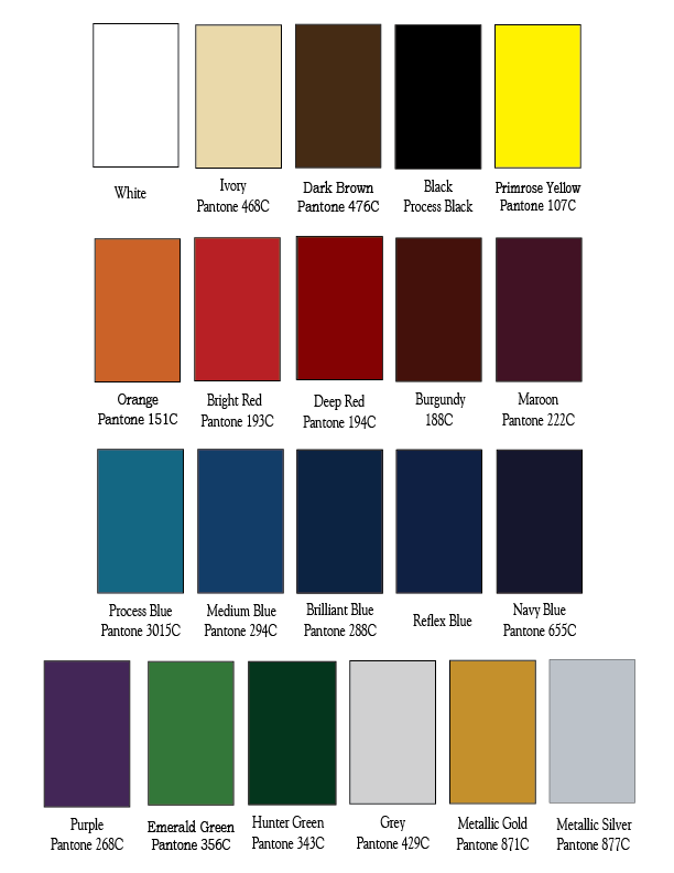 PVC Color Chart