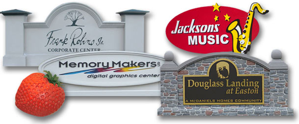 monument signs, 3d props, architectural accents