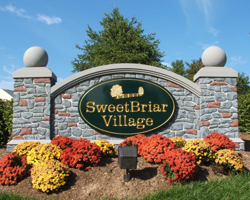 Architectural Signage – custom monument sign, faux stone, dimensional sign